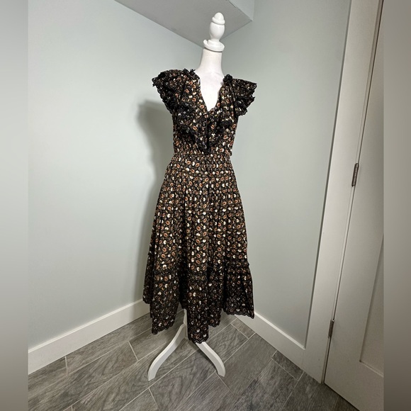 ULLA JOHNSON Yvette Floral Cotton Midi Dress Size 4 - Picture 6 of 17